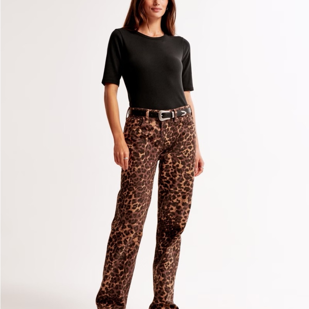 Leopard Print Baggy Women's Jeans